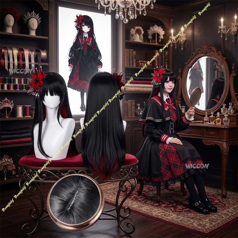 Anime Cosplay Girl With Black Hair - Hiro Nikaidou Cosplay Wig Magical Girl