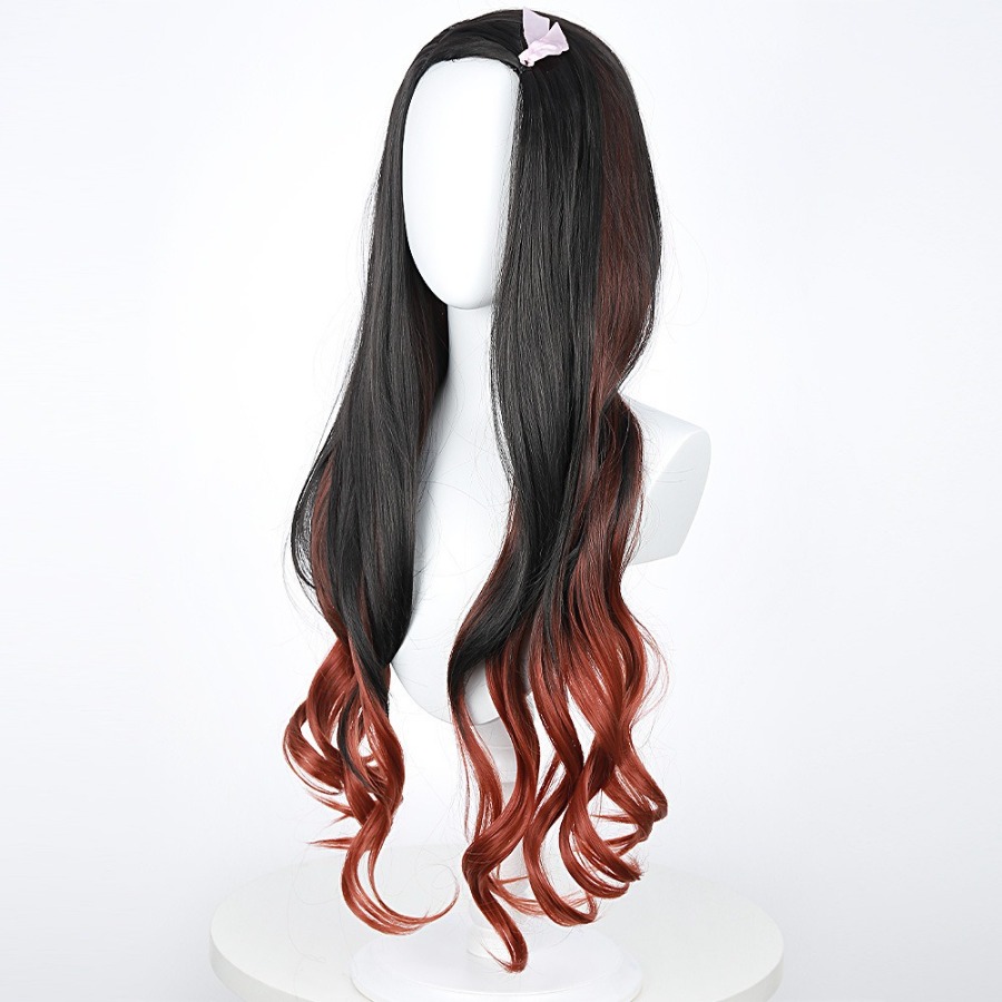 Cosplay Wig Black Orange Gradi - Anime Cosplay Girl With Black Hair 评论和价格