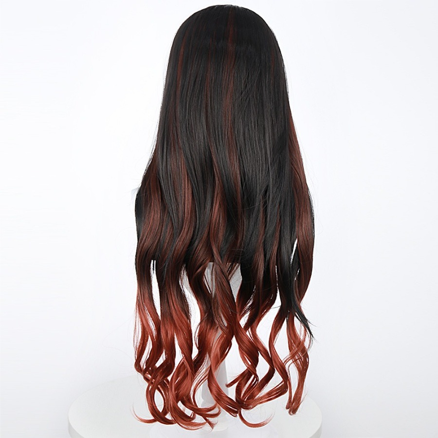 Cosplay Wig Black Orange Gradi - Anime Cosplay Girl With Black Hair 评论和价格
