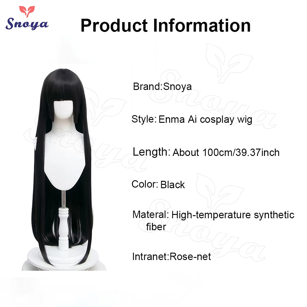 Snoya Enma Ai Cosplay Wig Anim - Anime Cosplay Girl With Black Hair 评论和价格