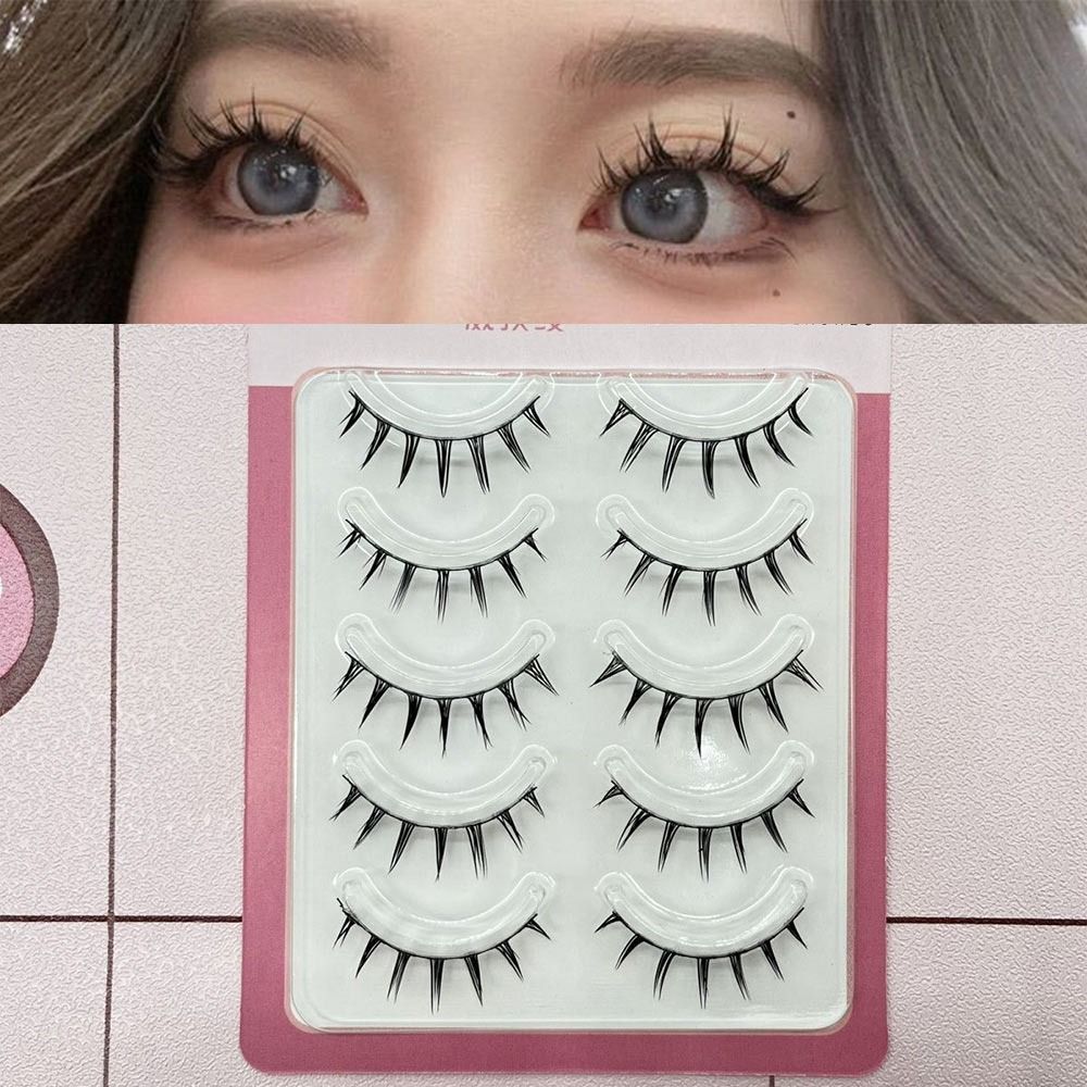 Faux Mink False Eyelashes 5 Pa - Anime Cosplay Lashes 评论和价格